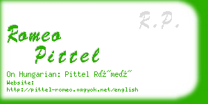 romeo pittel business card